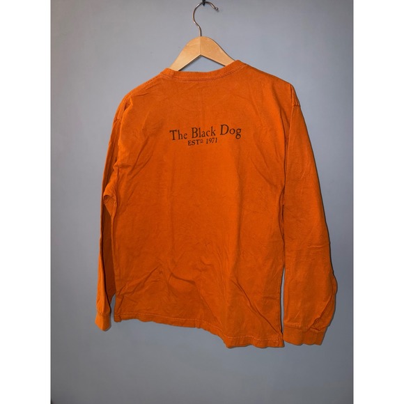 The Black Dog Orange Long Sleeve T Shirt Dog Graphic Size Small - Picture 3 of 5